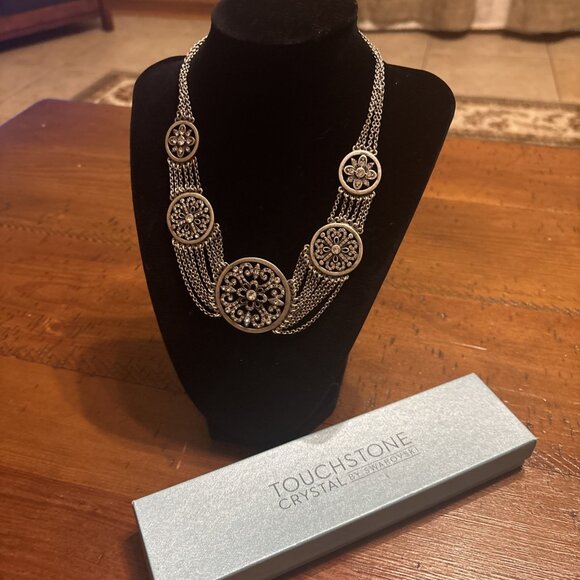 touchstone crystal by swarovski Necklace Silver Tone Angelique - Picture 6 of 6